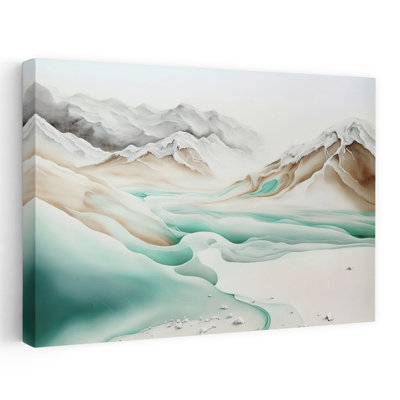 Couloir tranquille alpin, paysage abstrait contemporain et élégant, affiche murale de montagne