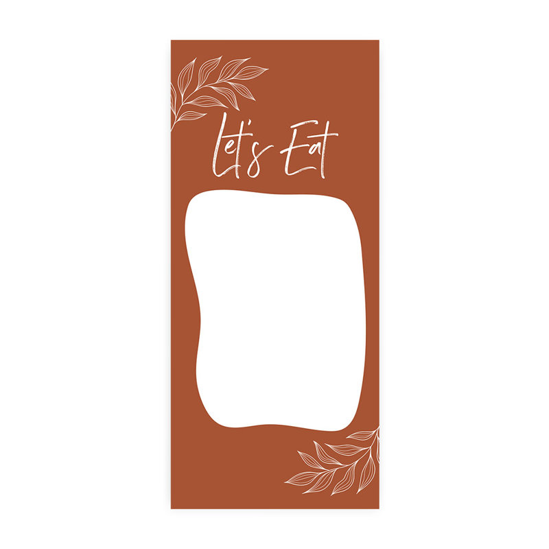 Carte de menu de mariage en terre cuite imprimable pour imprimante de bricolage, paquet de 52
