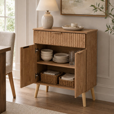 Kitchen Storage Cabinet with 2 Doors, Drawer and Adjustable Shelves