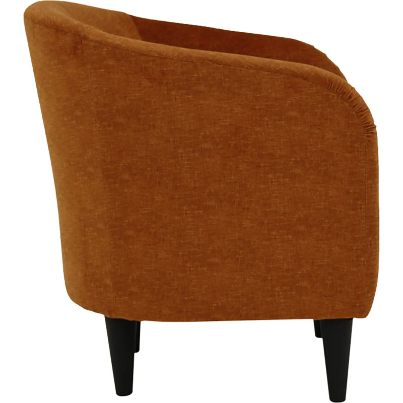 Fauteuil demi-tonneau de 29,50 po de largeur, Velours mandarine Aston