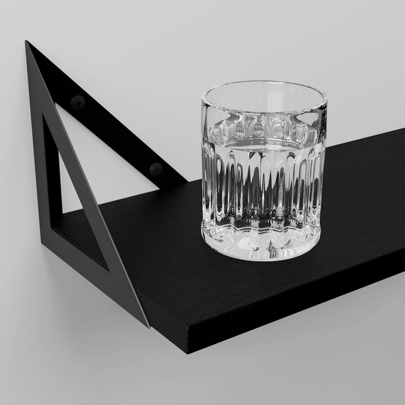 11.5 cm H x 42 cm W Floating Shelf Bookcase, Black
