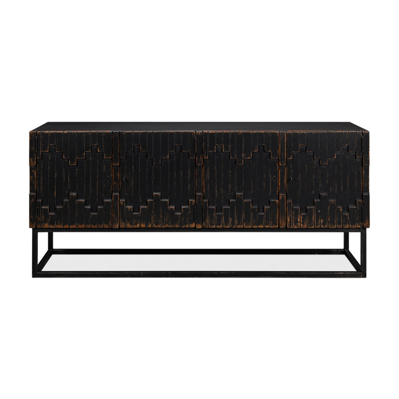 Aztec 80'' W Solid Wood Sideboard, Black