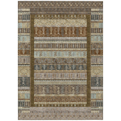 Machine Washable Indoor/Outdoor Meredith ACN2160 Striped Rug