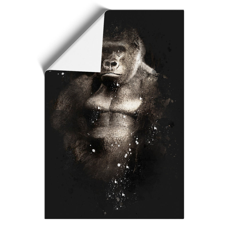 Silverback Gorilla Paint Splash - Frameless Print, 84cm H x 59cm W x 0.1cm D