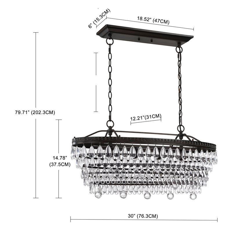 Dillbeck 4 - Light Crystal Dimmable Tiered Chandelier