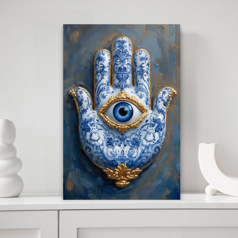 Art mural Hamsa for Protection From Envy, H 18 po x l 12 po