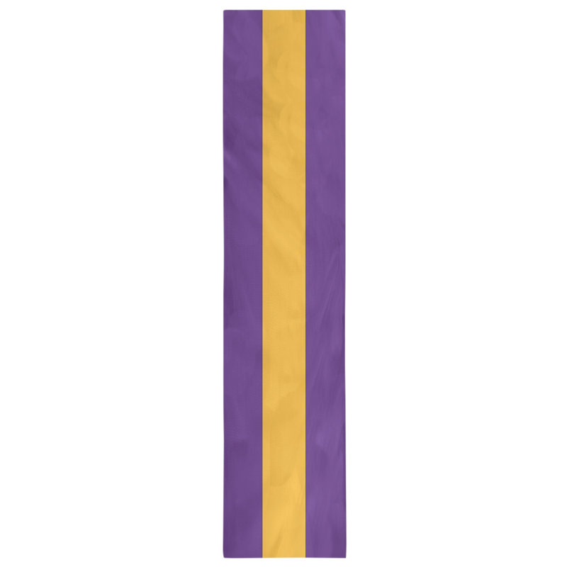 Los Angeles LA Basketball Table Runner, 90" L x 16" W, Purple/Gold/Purple, Poly Twill