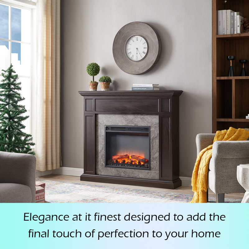 FLAMME 122cm W Electric Fire, Espresso Oak