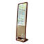 Miroir autoportant élégant en bois de ton noyer avec plateau de rangement pour la maison