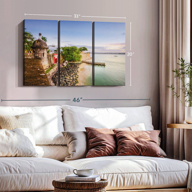 «Coast Of San Juan» sur toile, H 20 po x l 33 po x P 1,25 po