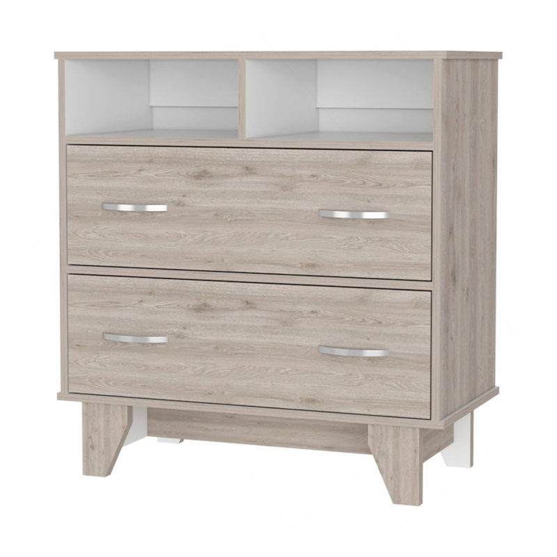 Commode 2 tiroirs Aaron, Marron clair