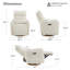 Fauteuil inclinable électrique pivotant à deux moteurs avec appui-tête électrique et coussin lombaire amovible-949186276