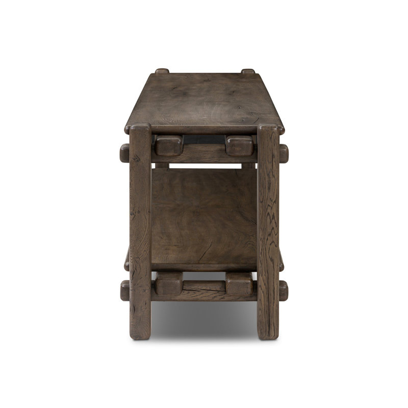 Console Feride - Chêne français récupéré, H 24 po x l 86,75 po x P 18,75 po, Chêne français récupéré gris