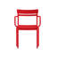Chaise empilable intérieure / extérieure en acier de qualité commerciale avec 2 lattes et accoudoirs Melmack-86837432-123097350