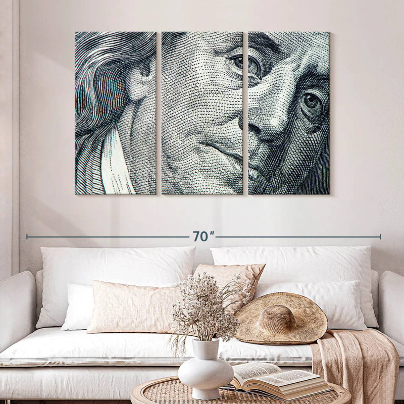 Leisha Benjamin Franklin Face, 32" H x 50" W