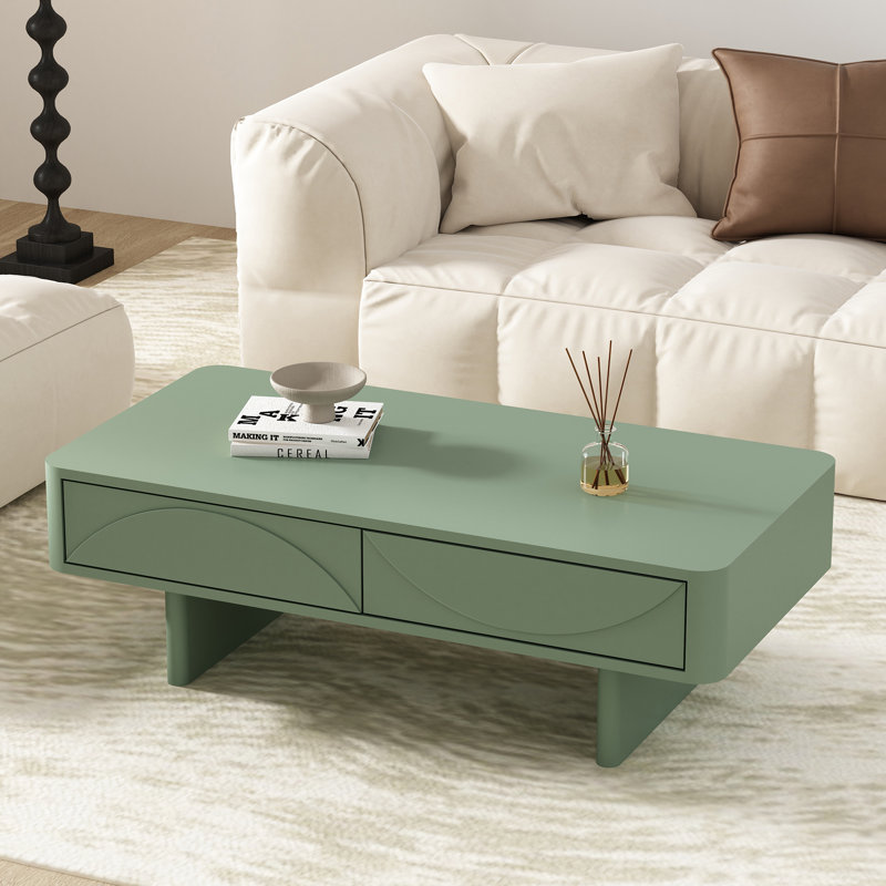 Table basse de 47 po en vert sauge Ella (table incluse seulement), Vert