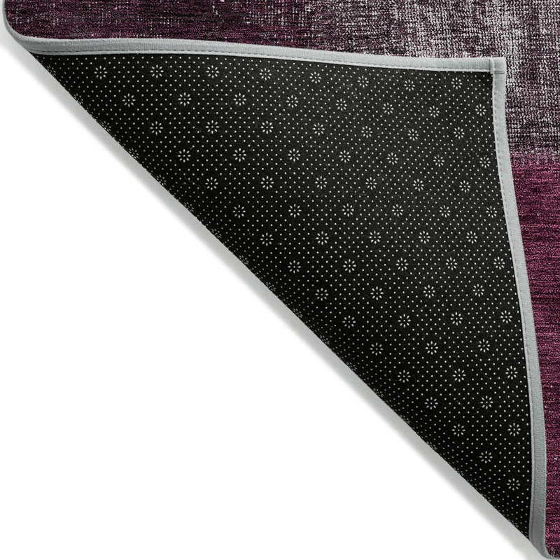 Tapis intérieur / extérieur lavable 3 pi x 5 pi bourgogne et gris