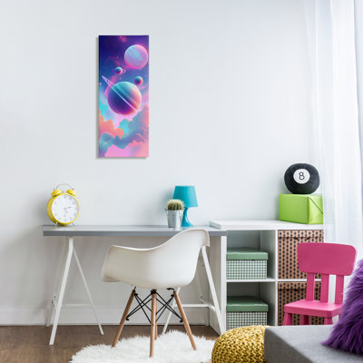 Pastel Clouds with Planets Canvas, design by Wumples