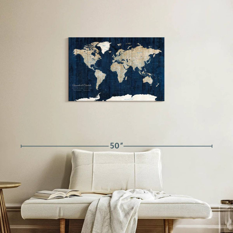 Épingle en bois texturée personnalisée World Altaira, H 20 po x l 30 po, Oui