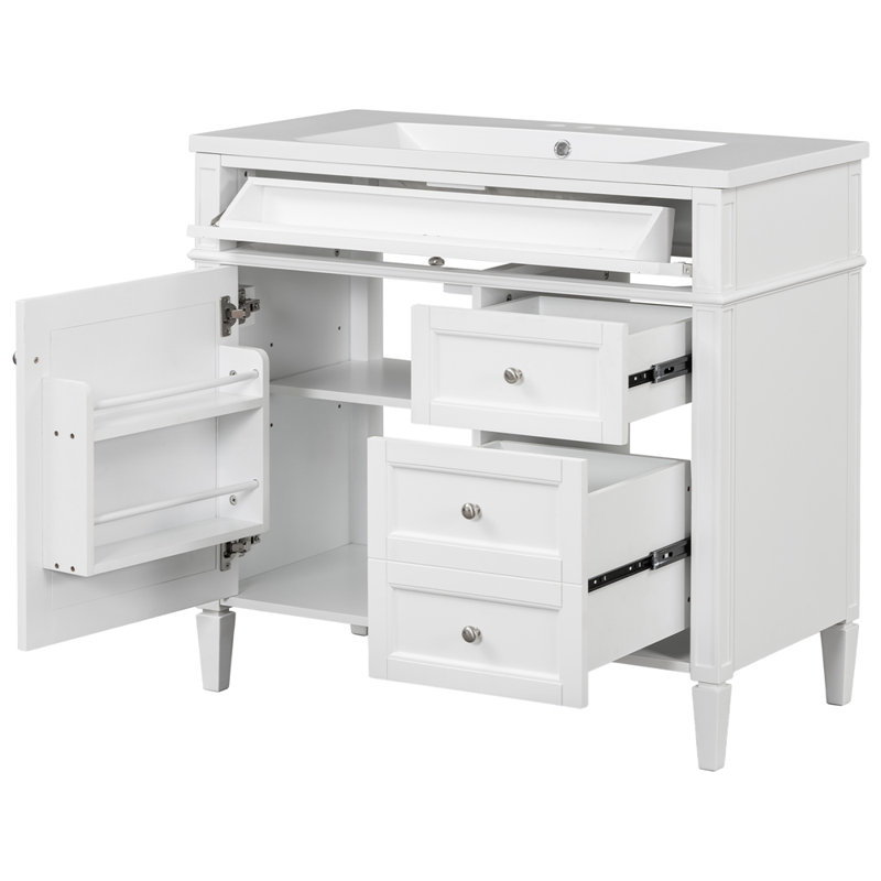 Meuble-lavabo 36 po avec lavabo supérieur, Blanc