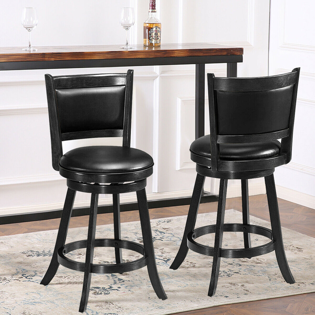 Aghaboy Swivel Upholstered Counter Stool (Set of 2) Lark Manor™