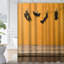 Rideau de douche Halloween en bois orange avec 12 crochets-1104670401
