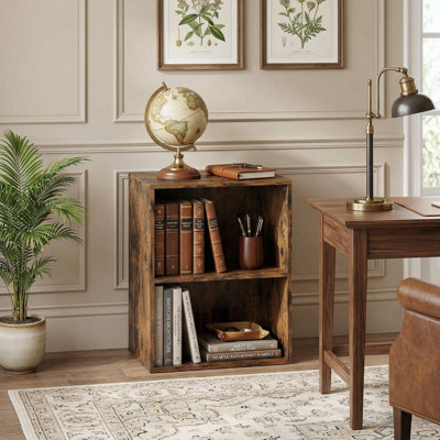 Bibliothèque ouverte autoportante à 2 cubes, finition imperméable et résistante aux égratignures, convient aux petits espaces, aux chambres à coucher et aux bureaux