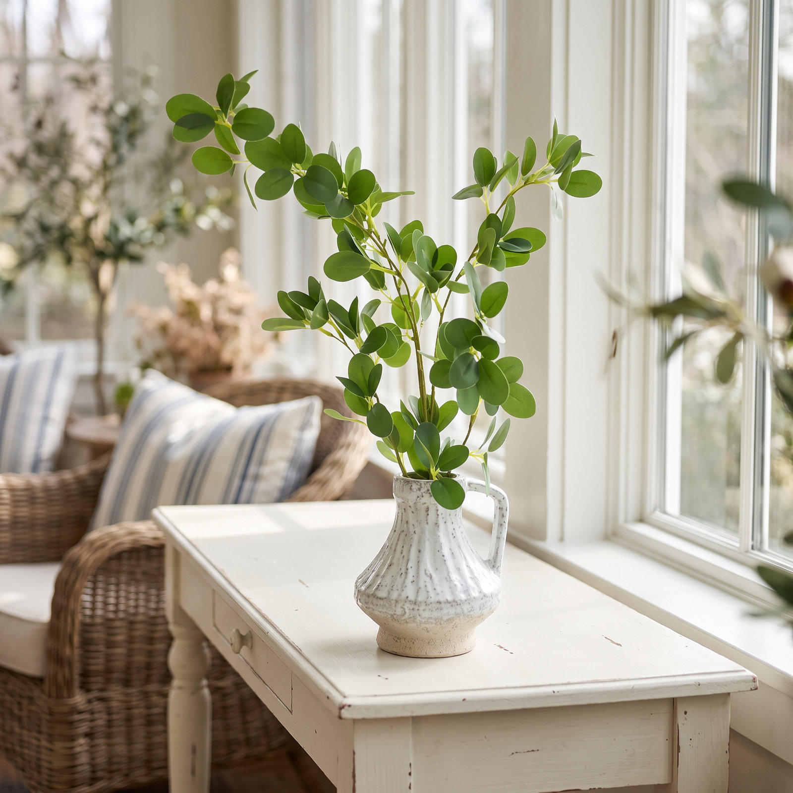 Boxwood Stem in Decorative Ceramic Jar