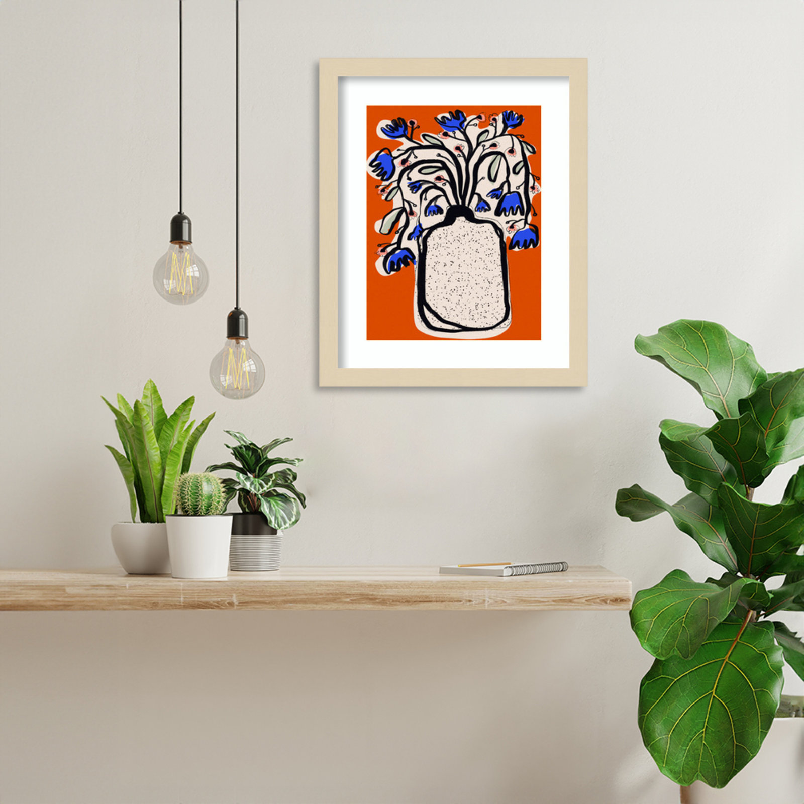 Galya "Lovely Flower Bouquet" Print, Brown, 16" H x 13" W