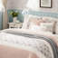 6 pièces courtepointe en rosé, très grand / très grand, coton, réversible avec ensembles de coussins Dawn Blush, pièce, coussins