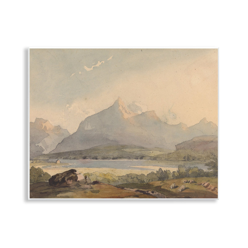 Plaque murale Peaceful Hazy Mountains, design par lettré et doublé