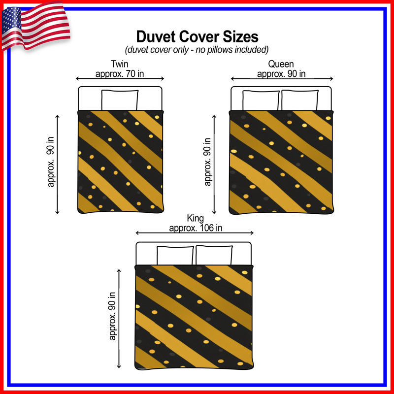 Gold Stripes Bedding Pattern Duvet Cover Modern, Queen