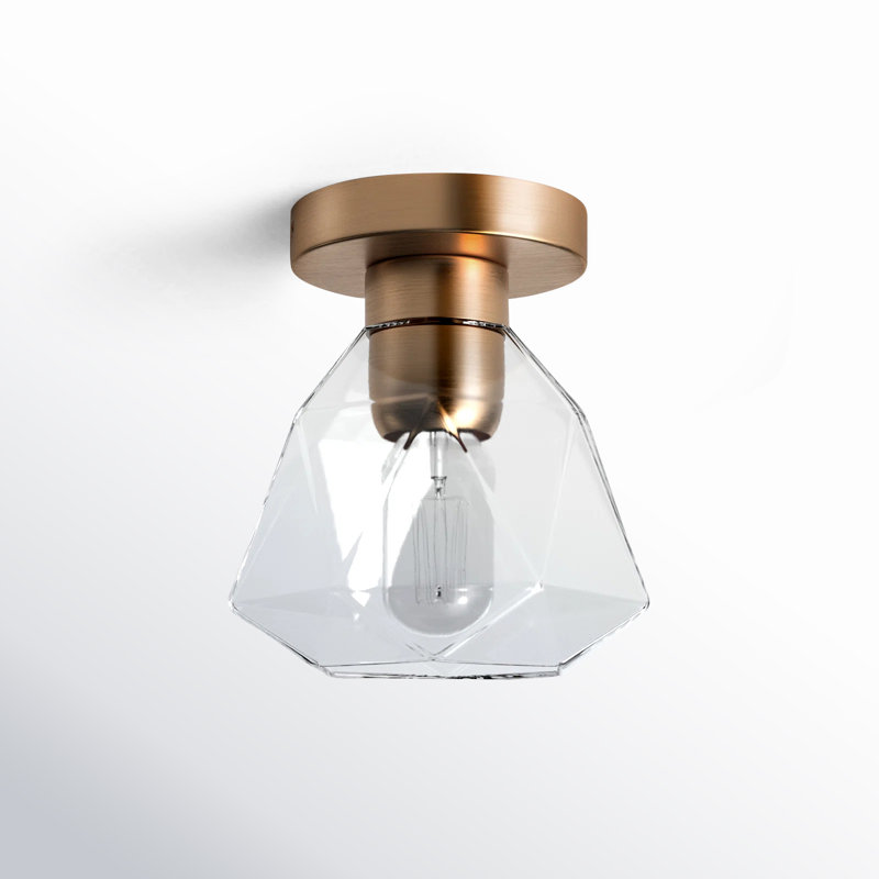 Plafonnier semi-encastré 1 lumière 6 po Maegan, Laiton