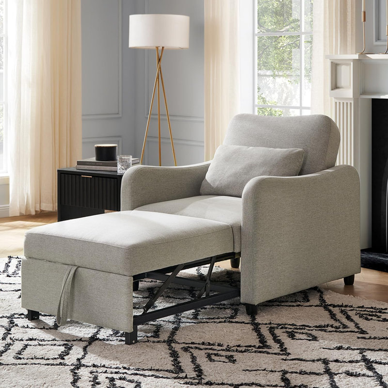 Lakari Upholstered Accent Chair, Light Gray Polyurethane