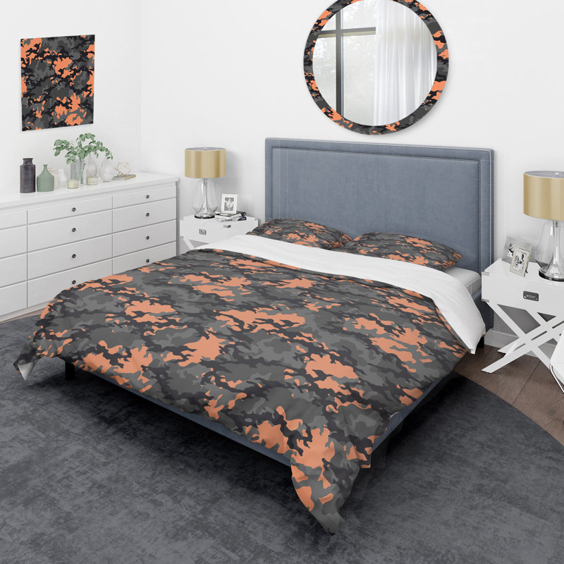 Camouflage peau motif III - ensemble de housse de couette abstrait - microfibre de polyester