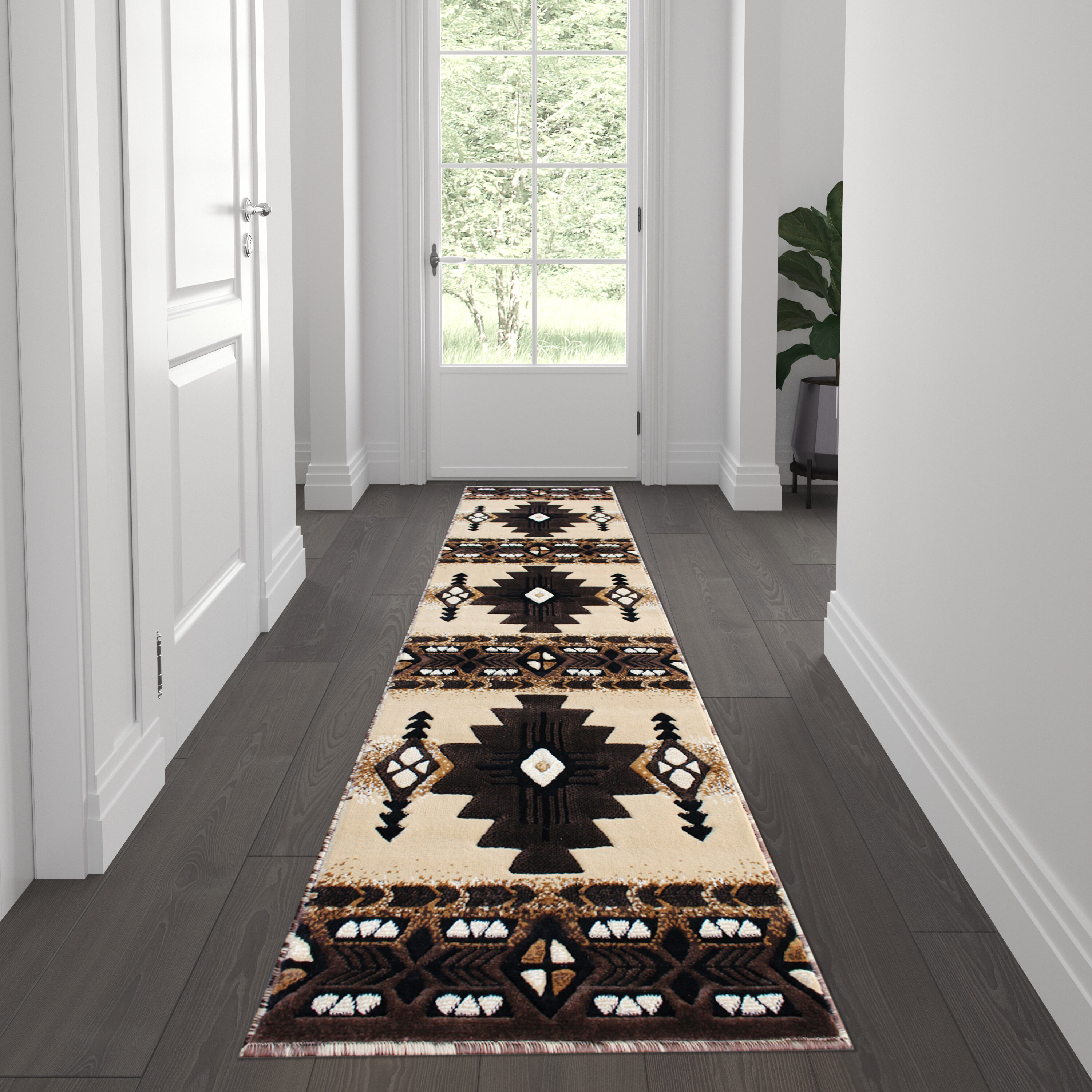 Black Indoor-Outdoor Olefin Carpet Area Rug