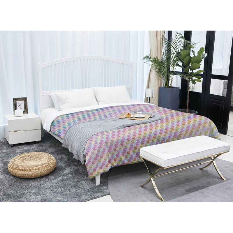 Katelyn  Elizabeth Polyester Geometric Shapes Comforter, Queen Comforter, Dark Pastel Rainbow