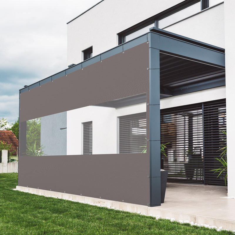 Domi Louvered Polyethylene Plastic Side Wall, 95.3" H x 191" W x 1" D, Gray