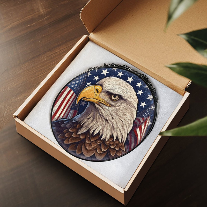 Emblème du drapeau américain Eagle, 3,5 x 3,5 po (9 x 9 cm)