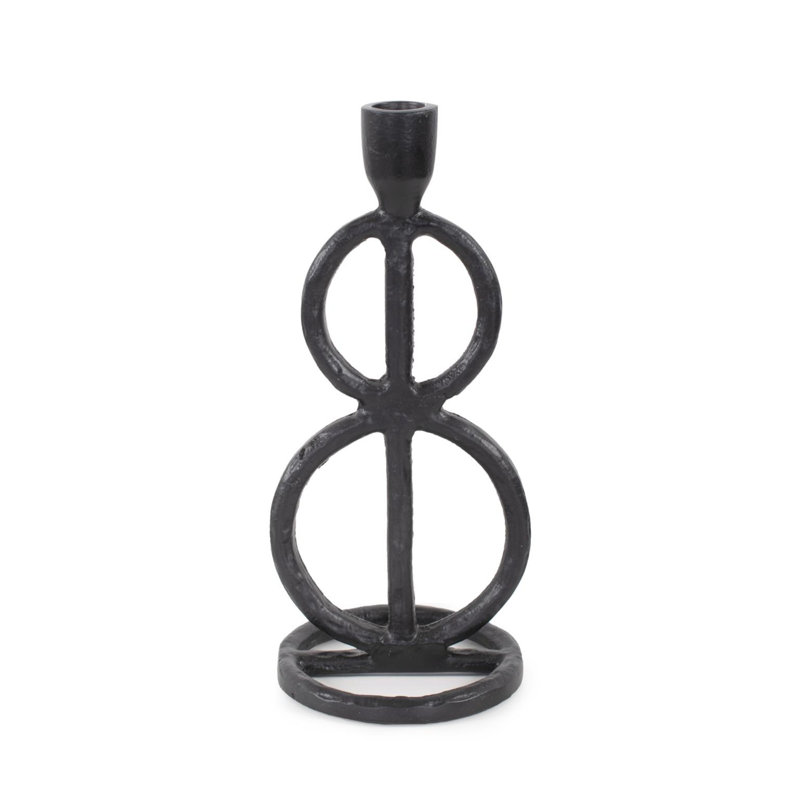 Bougeoir simple en aluminium noir, H 7 po x l 6 po x P 4 po