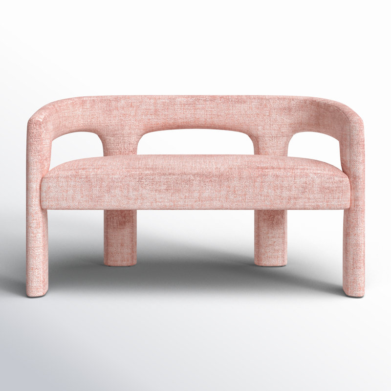 Anouchka Polyester Upholstered Bench, Gwen Pink Microsuede