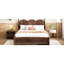 Grand lit avec tiroirs pratiques et lit gigogne simple TG, plateforme attrayante en noyer-296978750