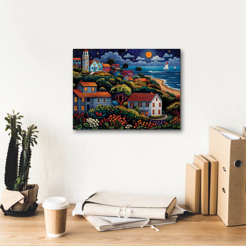  «Dreamscape By The Shore» par Doron David, art mural sur toile, 16 po x 12 po, H 12 po x l 16 po
