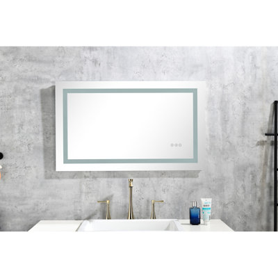 36"x28" Bathroom Led Fog Mirror - Dimmable, 3 Color Modes, Memory, Wall Mounted Vanity For Skincare Prep Led Fog, Choices, Grooming Needs