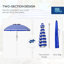 Parasol de plage portatif Outsunny