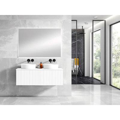 Ensemble de meuble-lavabo double mural 48 po Aleemah