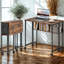 Industrial Drop Leaf Extendable Computer Writing Desk with Wheels
