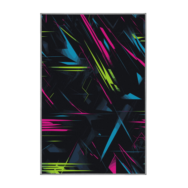 Neon Splinter Rug, Rectangle 5' x 8'