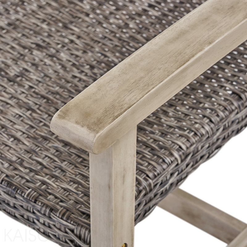 Causeuse d'extérieur en bois d'acacia, ensemble de conversation pour meubles de patio