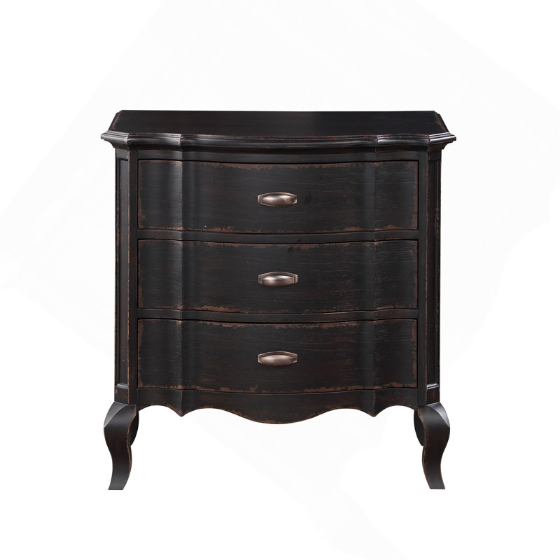 Table de chevet au fini noir antique, Noir antique